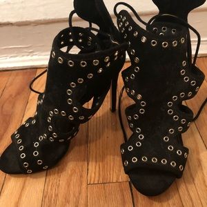 Topshop peeptoes black